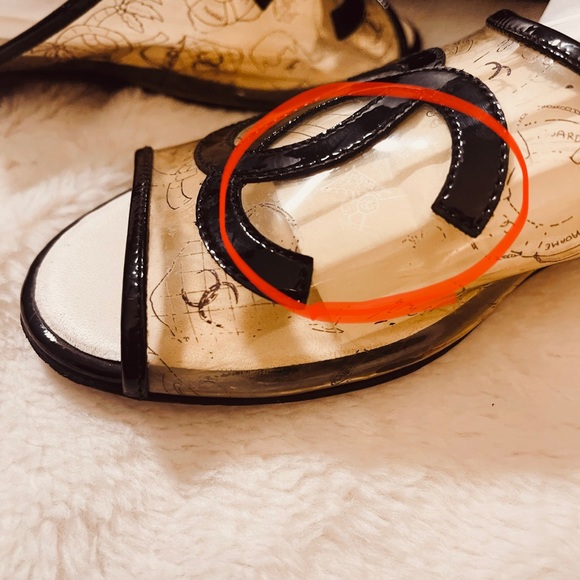 💐💐CHANEL CLEAR GRAFFITI LOGO FLATS PVC - Picture 6 of 9